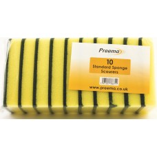 Preema Sponge Scourers Standard (15X10X3.2CM) (10 Pieces)